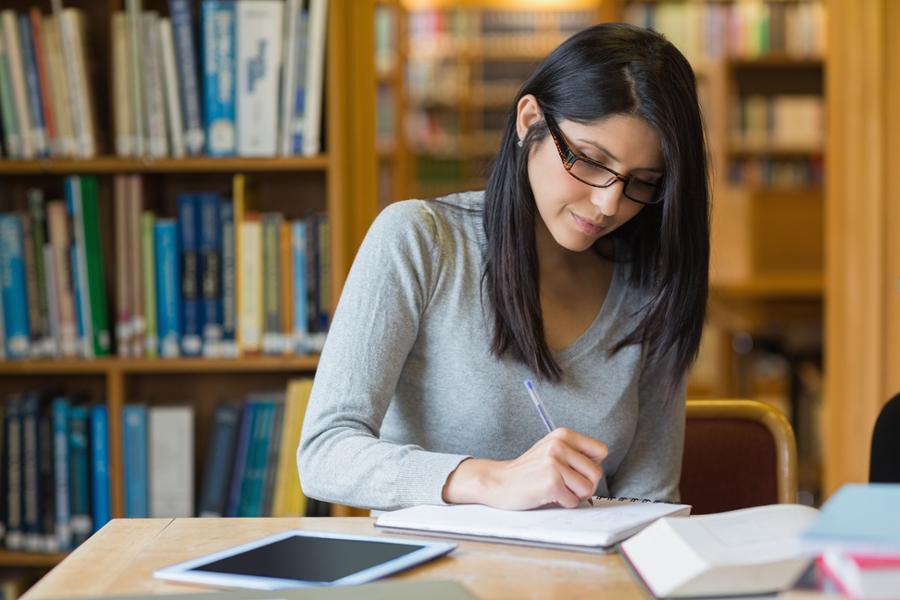 Woman working at desk