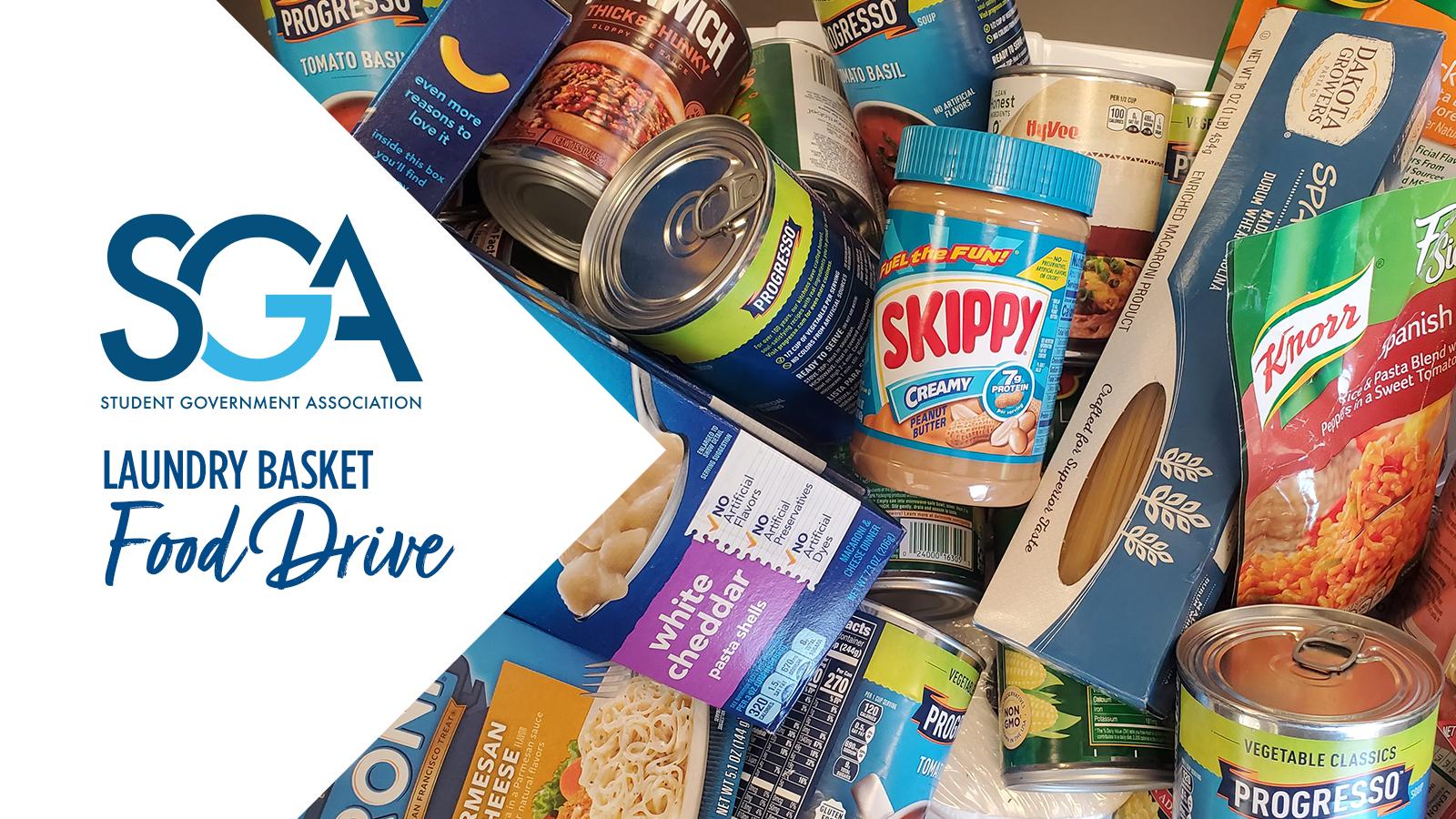 Photo of canned goods with SGA logo