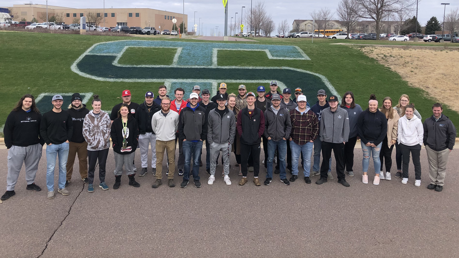 Sports Turf Management and Horticulture Technology students outside Ed Wood Center