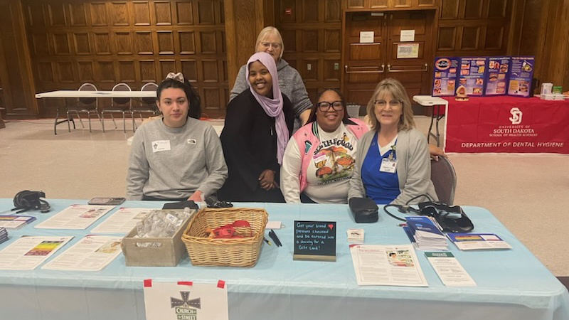 Group of students at health and wellness fair