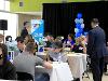 View of large HUB hallway at signing day with podium and stage in background