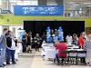 View of large HUB hallway at signing day with podium and stage in background