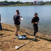 Students in Julie Olson's Environmental Sciences class did water quality tests at Lake Lorraine in Sioux Falls. 