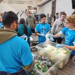 The business programs participated in annual Service to Community (STC) Days by volunteering at the St. Francis House. The group packed lunches, made Halloween items, and stuffed bags with candy.