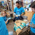 The business programs participated in annual Service to Community (STC) Days by volunteering at the St. Francis House. The group packed lunches, made Halloween items, and stuffed bags with candy.